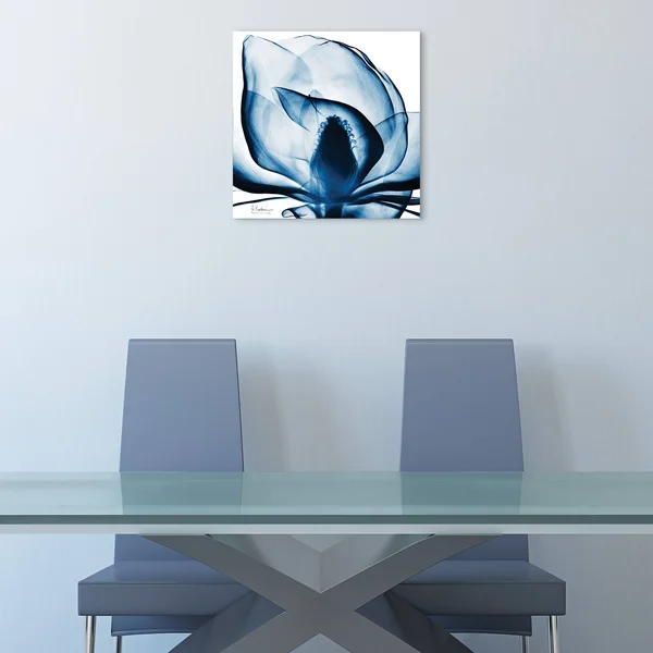 Porch & den Blue Magnolia X-Ray Frameless Floating Glass Panel Art