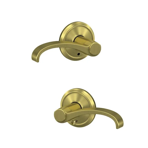 Schlage Fc21wit608ald Whitney Lever with Alden Rose Passage and Privacy Lock Satin Brass Finish