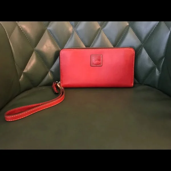 Dooney & Bourke Florentine Large Zip Around Wristlet, Red
