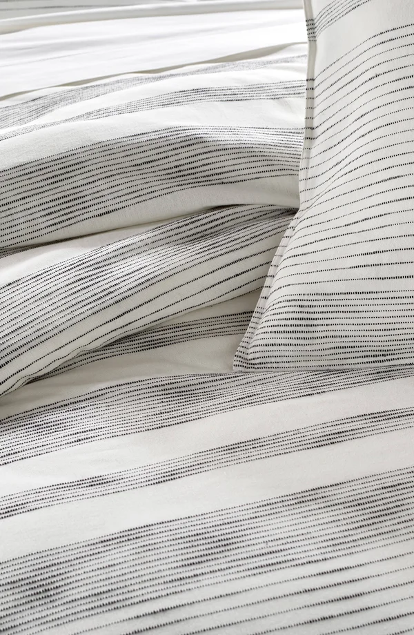 Dkny Pure Woven Stripe Duvet - Full/Queen, Ivory/ Black