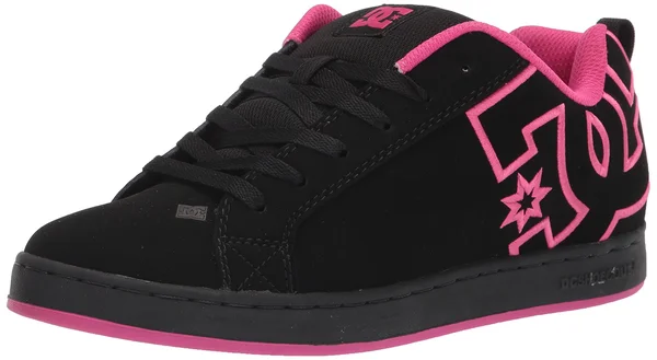 Women's DC Court Graffik Skate Shoes in Black/Pink Size 8.5 Medium