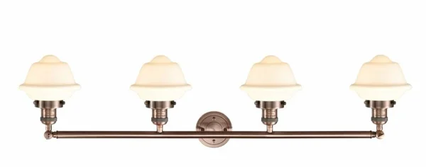 Innovations Lighting Small Oxford 4 Light Bath Vanity Light 215 AC G531 (Antique Copper)