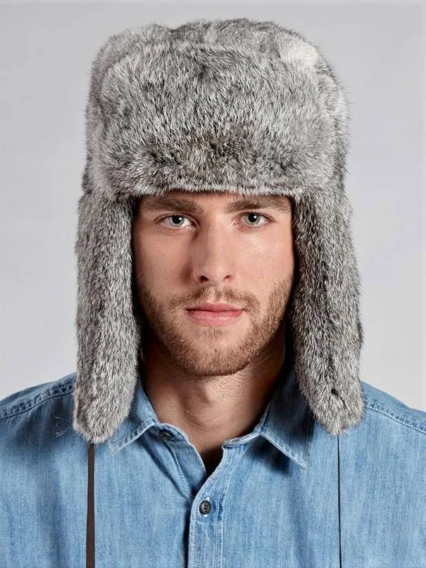 Rabbit Trapper Hat 2XL - Grey