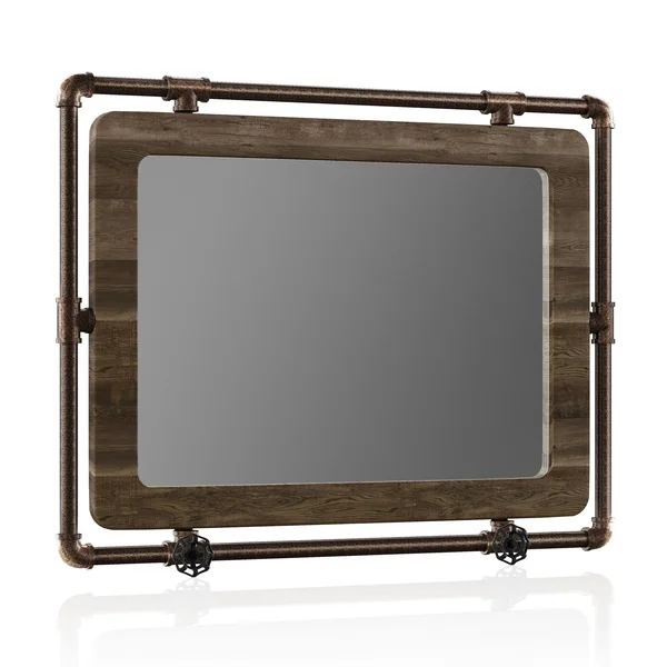 Clarmonte Industrial Accent Wall Mirror - Brown - Large