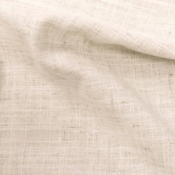 Full Bella Nail Button Border Headboard Talc Linen with Brass Nailbuttons - Skyline Furniture