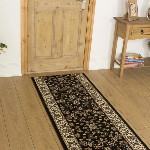 runrug USA Persian Black Hallway Carpet Rug Runner Length: 38 foot - WI