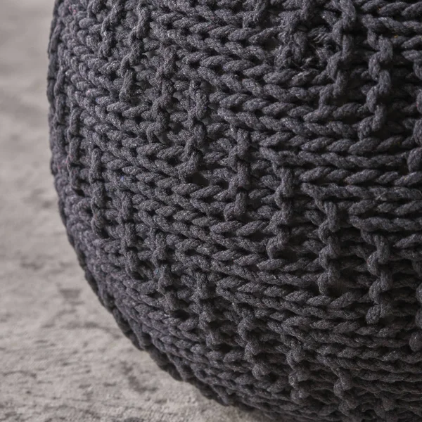 Beryl Knitted Cotton Pouf Teal
