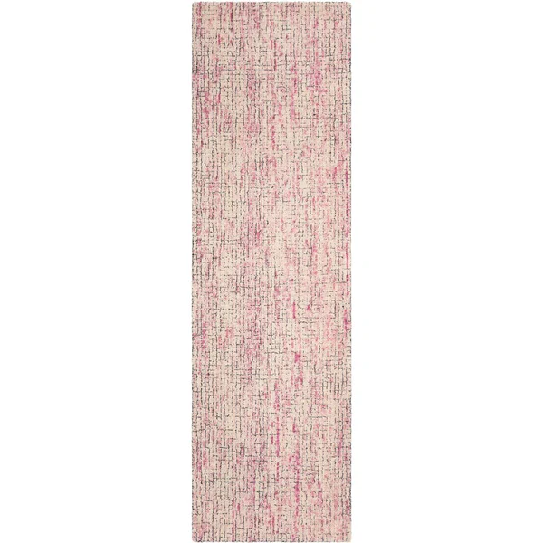 Safavieh 2&-3x22 x 8& Abstract ABT473U Ivory, Pink Rug