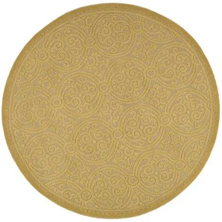 Darby Home Co Cambridge Hand-Tufted Wool Gold Area Rug - Size: Round 6&