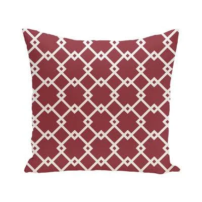 E by Design Link Lock Geometric Print Outdoor Pillow Size: 18x22 H x 18x22 W x 1x22 D - Color: Brick