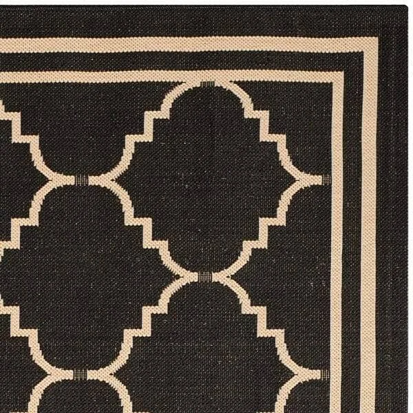 Safavieh Courtyard Black Indoor Outdoor Rug - 6&7x22 x 9&6x22