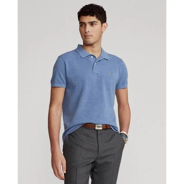 Ralph Lauren Men's The Luxe Knit Polo Shirt - Size XXL in Lattice Blue Heather