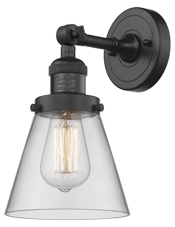 Innovations Lighting Small Cone 1 Light Sconce 203 BK G62 (Black)
