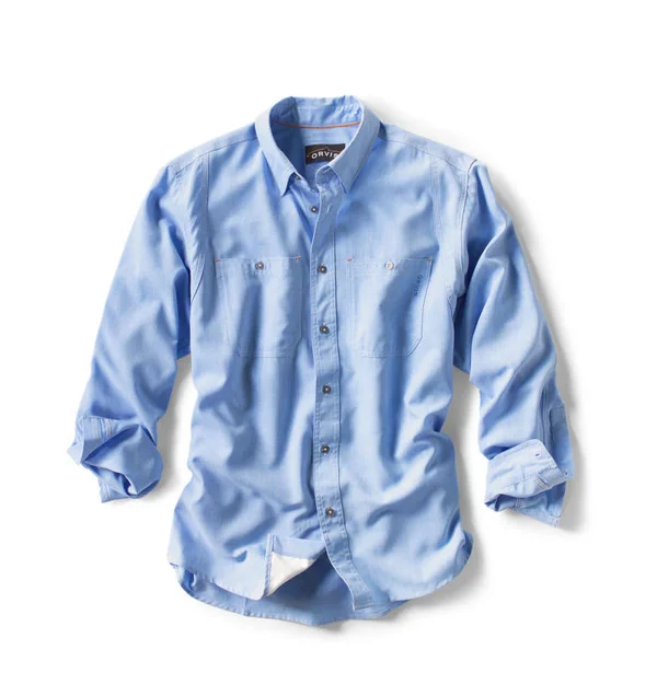 Orvis Men's Tech Chambray Work Shirt - Medium Blue, XL