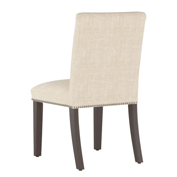 Shelly Nail Button Dining Chair Cream Linen - Skyline Furniture