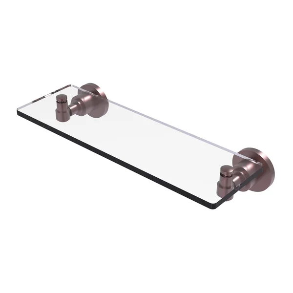 Allied Brass Washing Square Collection Glass Vanity Shelf with Beveled Edges - Polished Chrome - 22 inch