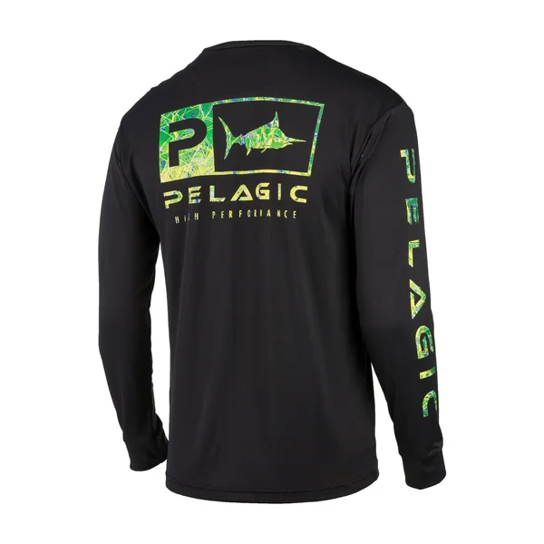 Pelagic Aquatek Icon Long Sleeve Performance Shirt in Black (Size M)