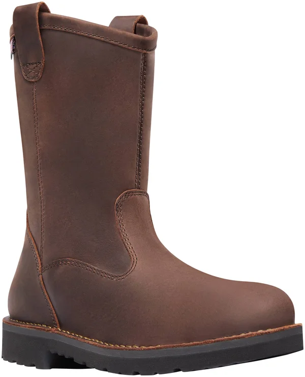 Danner Men's Bull Run Wellington 11 in. Round Toe St Boot Brown 11