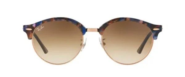 Ray-Ban Clubround RB4246F Sunglasses - Spotted Brown/Blue (125651)