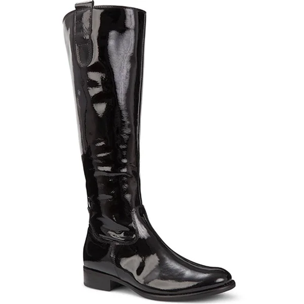 Slim Fit Brook Leather Riding Boots (GAB28507) by Gabor Black, Us: 9.5/ UK: 7.5/ EU: 40.5