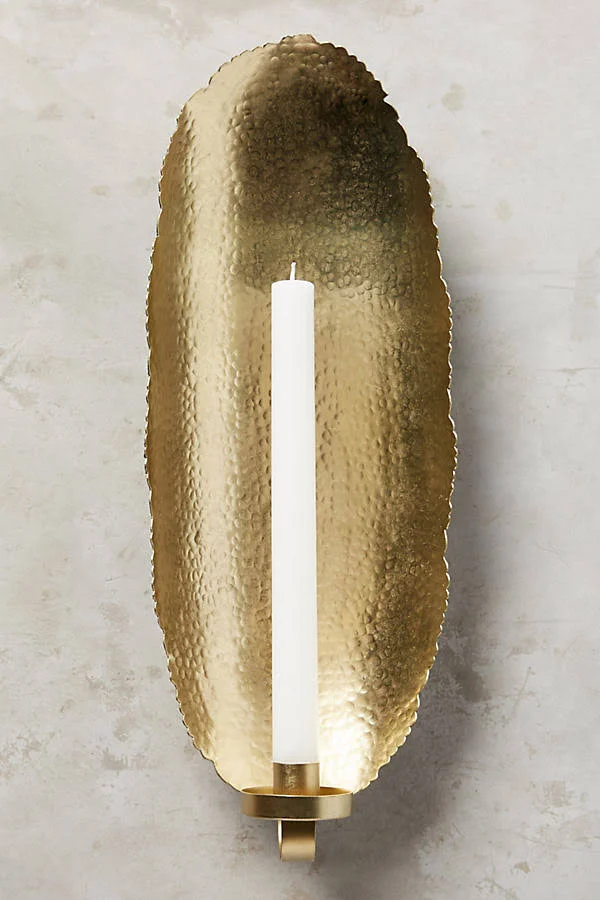 Anthropologie Hammered Gold Sconce
