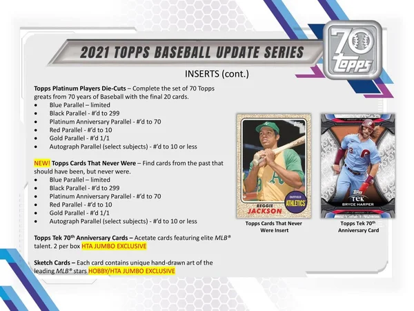 2021 Topps Update Series Baseball Hobby Box