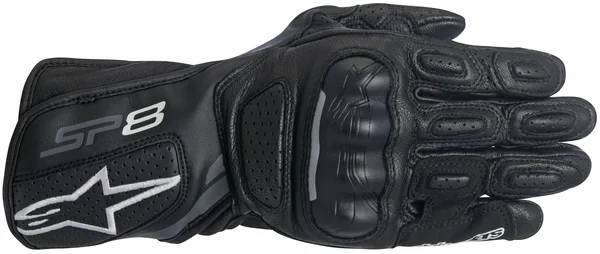 Alpinestars Black Stella SP-8 V2 Womens Motorcycle Leather Gloves