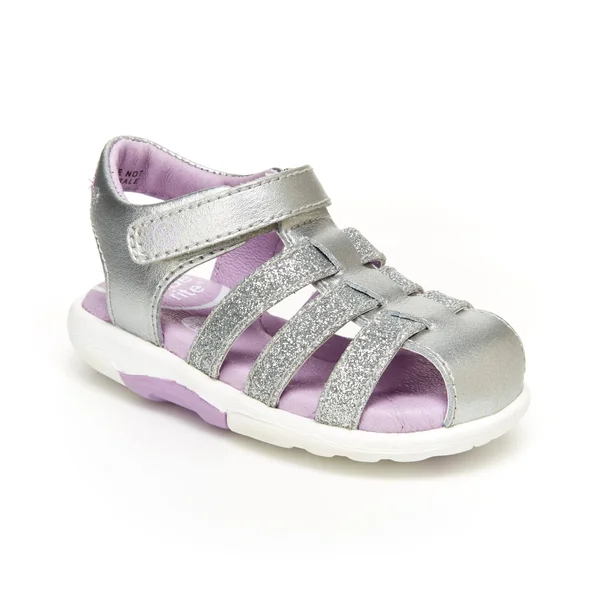 Stride Rite SRT Luna - Girls 9.5 Toddler Silver Sandal Medium