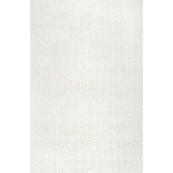 nuLOOM Ivory Handmade Casual Solid Ridged Area Rug - 8& x 10& - Light Blue