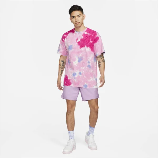 Nike Men's Sportswear Pink Tie-Dye T-Shirt - Size: Medium, Cotton