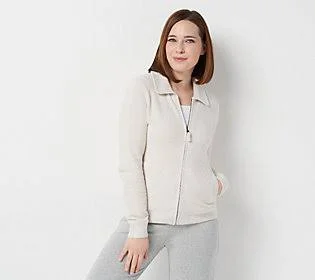 Barefoot Dreams CozyChic Lite Women's Zip-UpJacket - Size 1X, Sand Dune