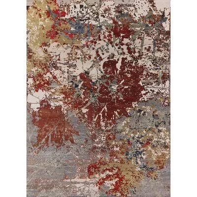 Cardonaghy Abstract Red/Brown/Gray Area Rug 17 Stories Rug Size: Runner 2' x 5'