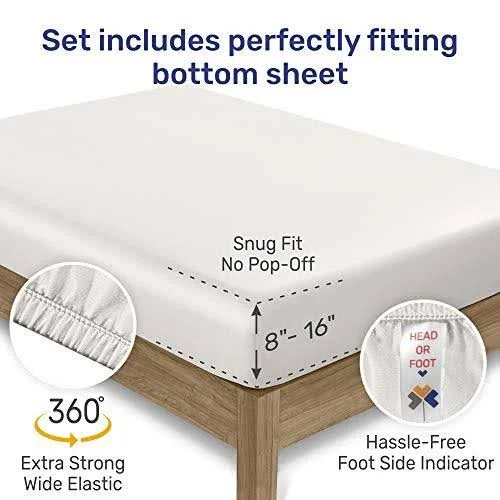 Everyday Soft Sateen 6pcs Sheet Set King, Dark Gray, Sheet Set - 100% Cotton - 400 Thread Count