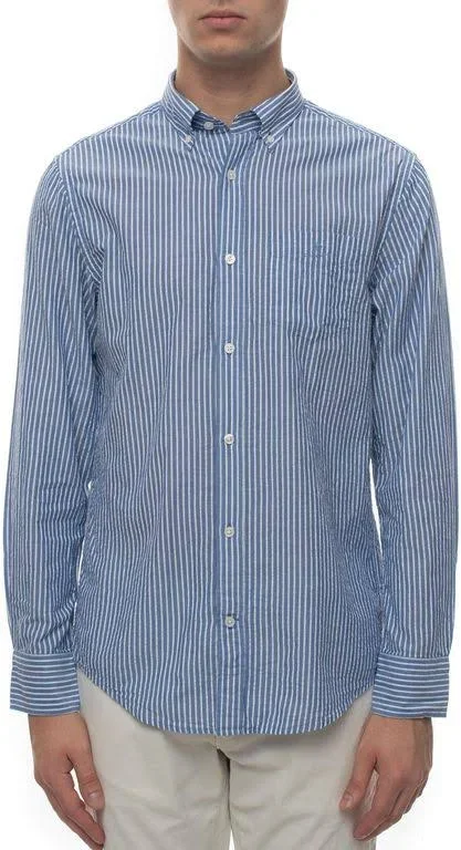 Gant Regular Fit Tech Prep Stripe Seersucker Shirt, Blue (S)