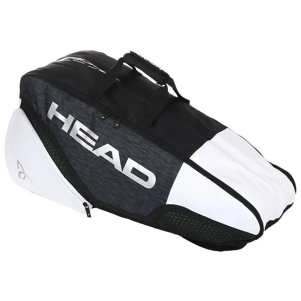 Head Djokovic 6R Combi Tennis Bag (Black/White) - 30.5 x 14 x 11.5 inches