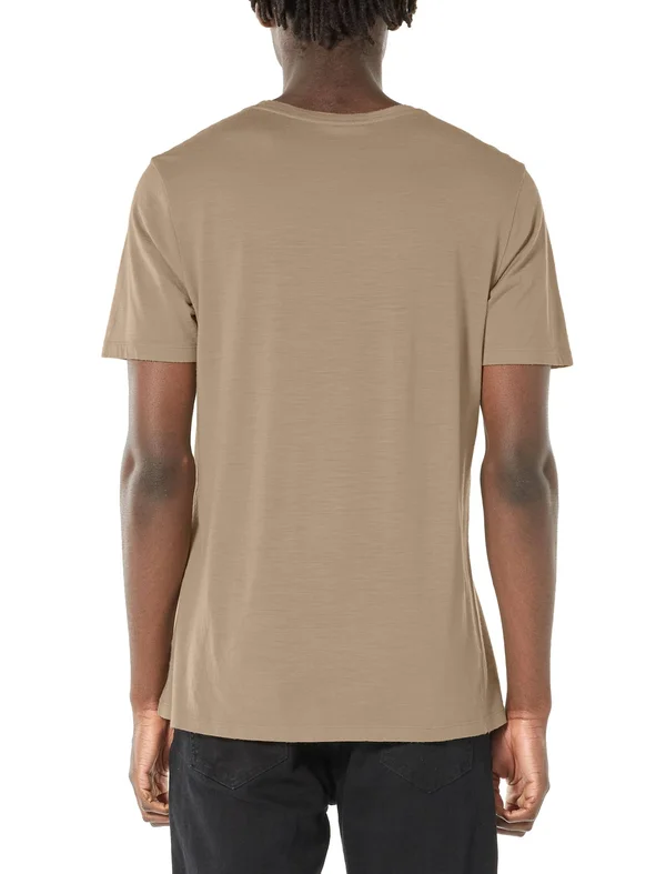 Icebreaker Men's Nature Dye Merino Tech Lite Short Sleeve Crewe T-Shirt Anniversary XXV - Size Large, Almond, Merino Wool/Nylo