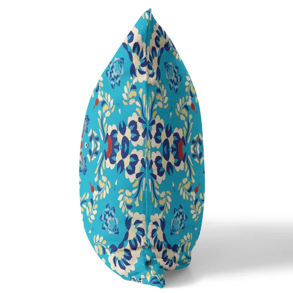 Earth and Heaven Suede Zippered Pillow W Insert in Blue 20x22x20x22