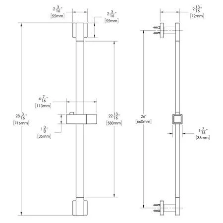 Speakman SA-2502-MB Lura Slide Bar in Matte Black