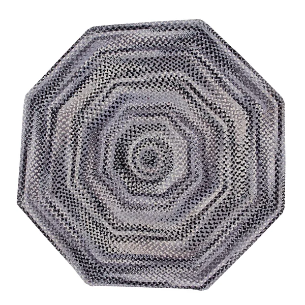 Better Trends Ombre Chenille Braided Rug 4& Octagon Olive Striped