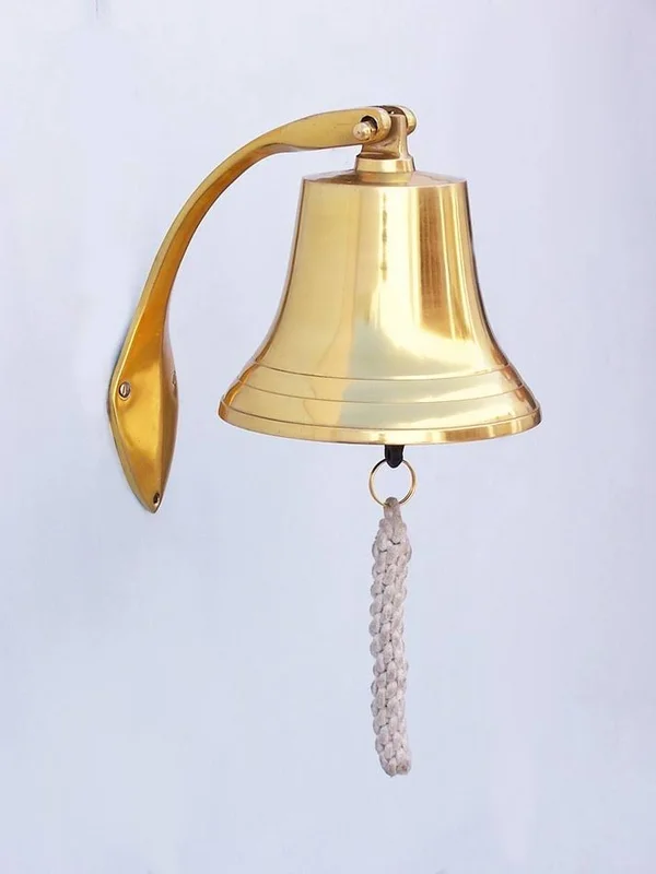 Brass Plated Hanging Harbor Bell 7x22