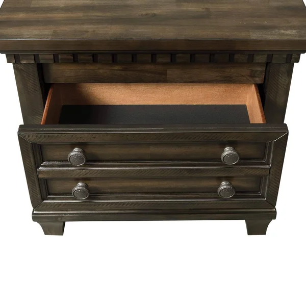 Picket House Furnishings Johnny 2 Drawer Nightstand in Smokey Walnut