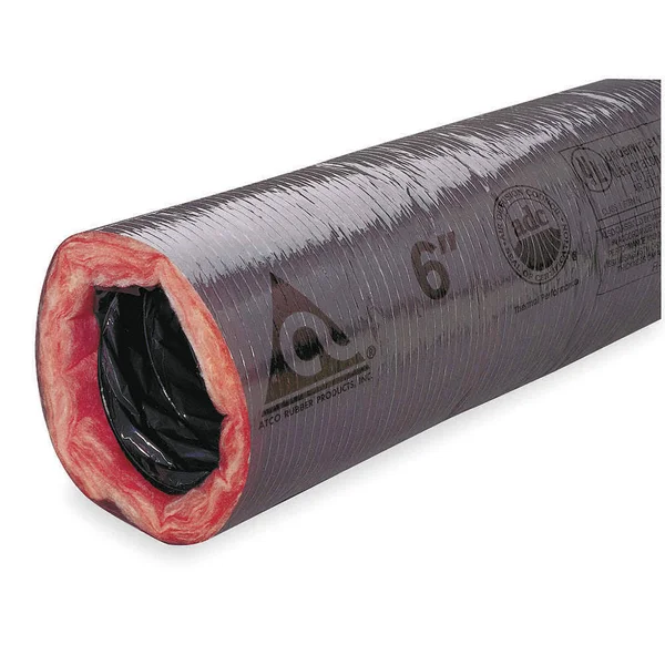 Atco 17602508 Insulated Flexible Duct, 5000 Fpm, 180F