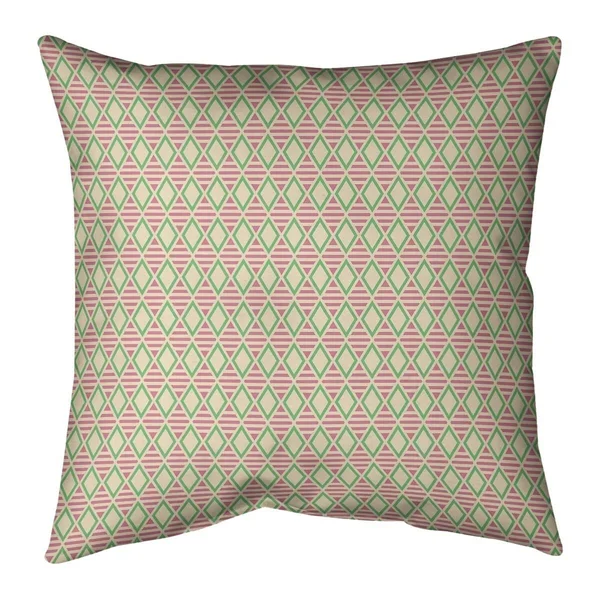 Porch & den Haide Geometric Diamonds Throw Pillow - 14 x 14 - Pink & Teal - Faux Suede