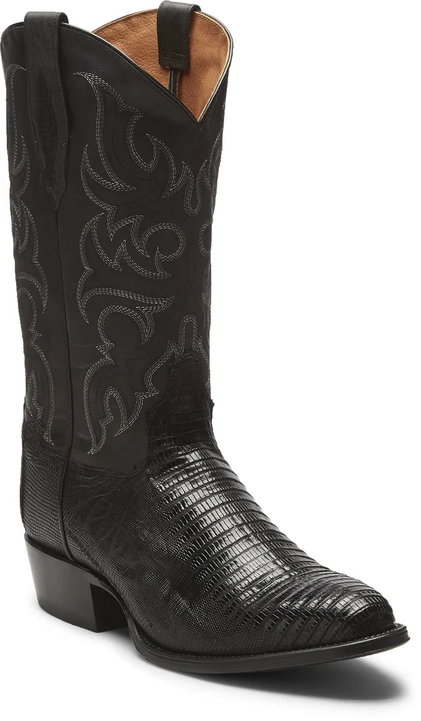Tony Lama Mens Black Teju Lizard Nacogdoches Boots TL5150