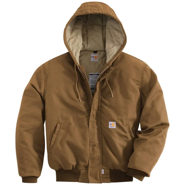 Carhartt Men's Flame Resistant Canvas Active Jacket, Brown, Medium