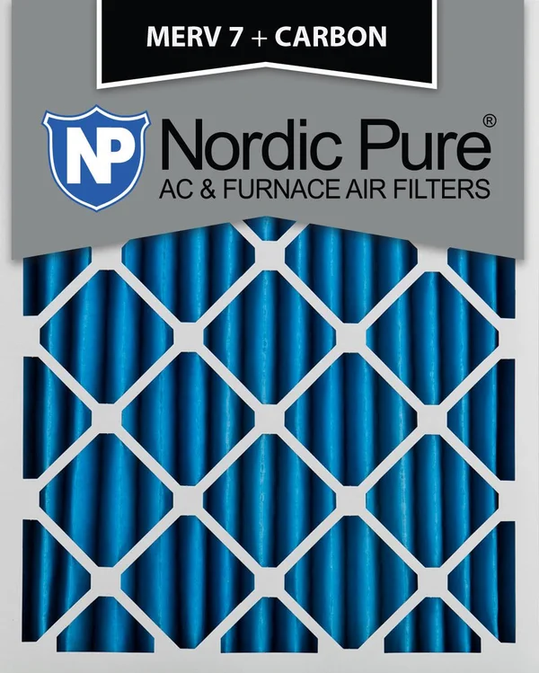 Nordic Pure 12x24x2 MERV 7 Plus Carbon AC Furnace Air Filters Qty 12