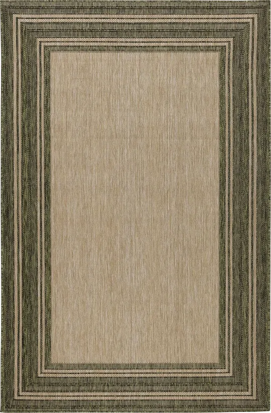 Liora Manne Carmel Multi Border Indoor/Outdoor Rug Green 7&10x22x9&10x22