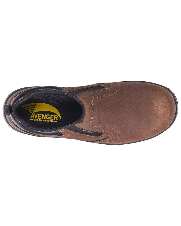 Avenger Waterproof Slip-On Composite Toe 9 Men's Brown