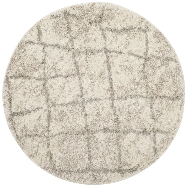 Safavieh Berber Shag BER162C Cream, Light Grey Rug 5&1x22 x 5&1x22 Round