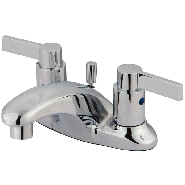 Kingston Brass NuvoFusion Double Handle 4x22 Centerset Lavatory Faucet with Brass Pop-Up - Oil Rubbed Bronze KB8625NDL